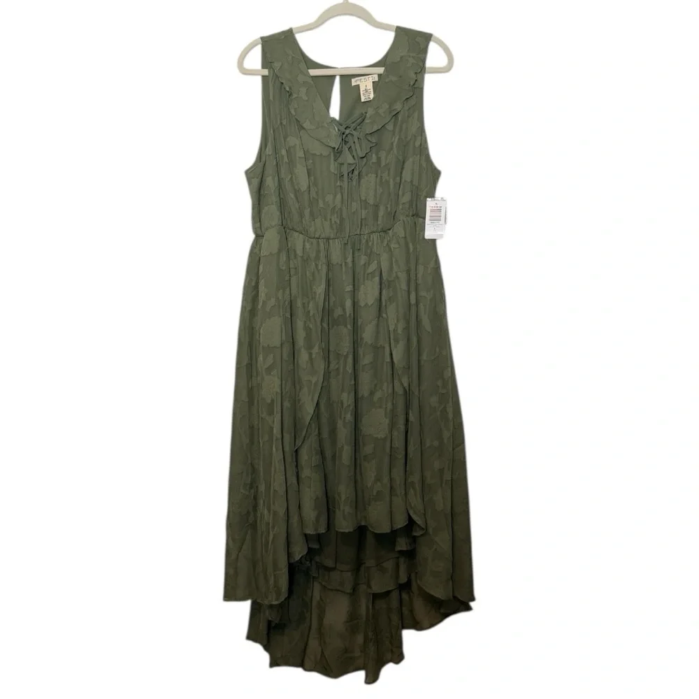 Torrid Olive High Low Dress FESTI sz 2 - Picture 4 of 9